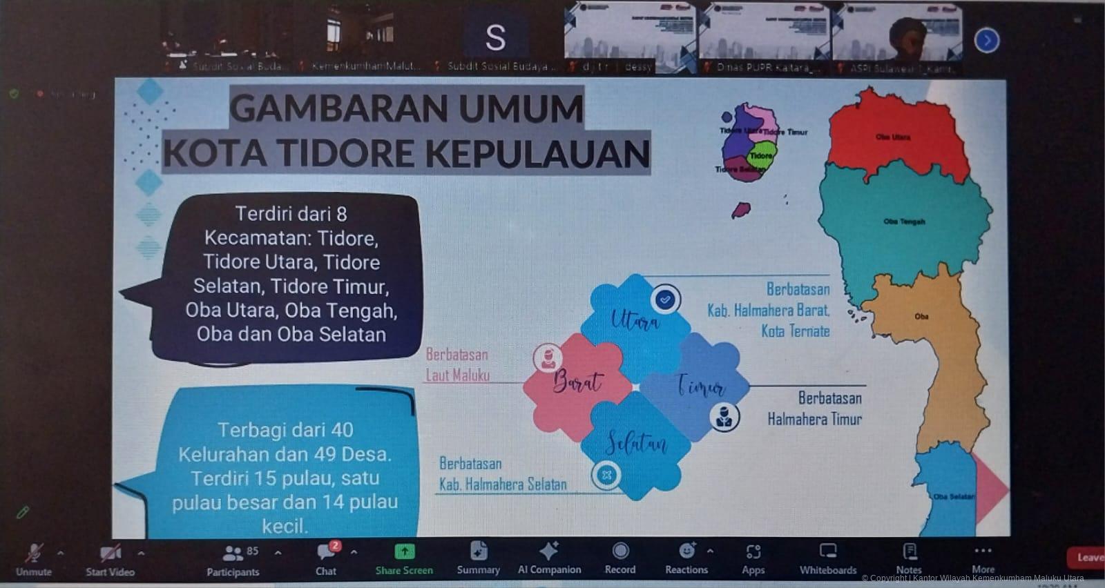 Sinergi Kemenkumham Malut dan Pemkot Tidore Kepulauan, Dukung Ranperkada RDTR Berikan Kemudahan Investasi