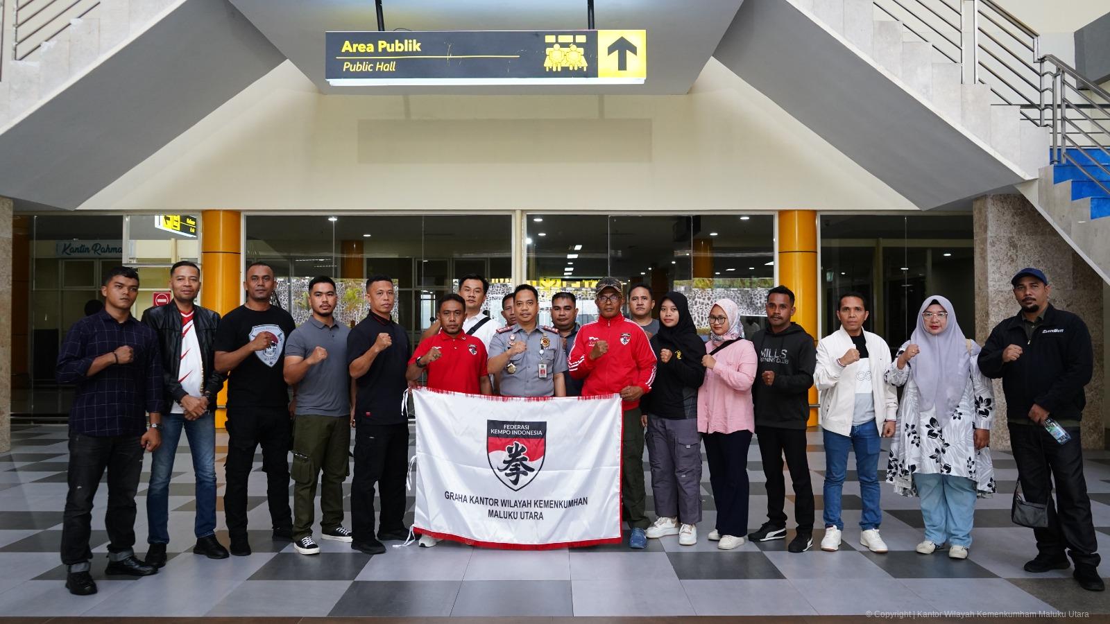 Lepas Kontingen Kesatria Kempo Malut dalam Kejurnas FKI CUP II 2024 di Jabar, Kakanwil Andi Taletting Beri Dukungan