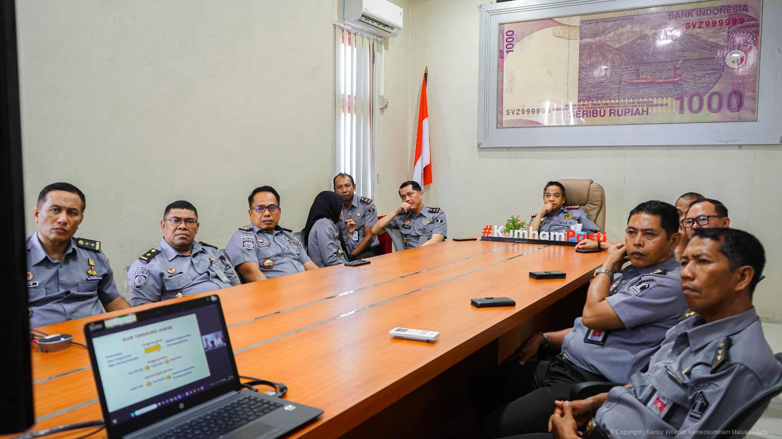 Bahas Strukturasi Organisasi, Kanwil Kemenkumham Malut Ikuti Arahan Plt Dirjen Pemasyarakatan